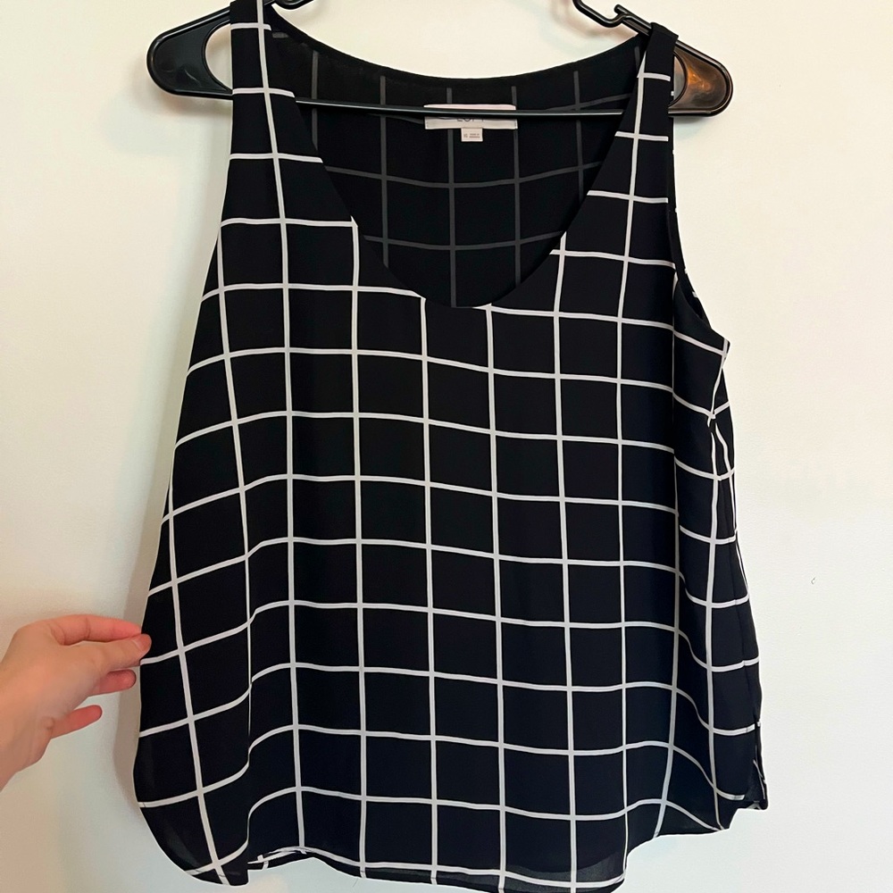 LOFT Grid Line Tank Top
